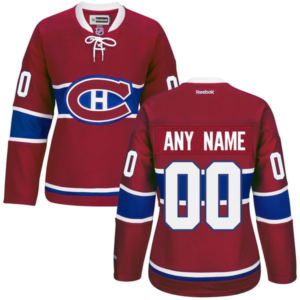 Women Montreal Canadiens Red Premier Home Custom NHL Jersey